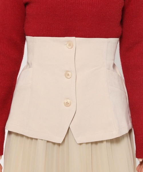 mysty woman（ミスティウーマン）の「コルセットSETプリーツスカート 246330（スカート・レディース・グレー/ブラック/アイボリー・FREE）」の13枚目の写真