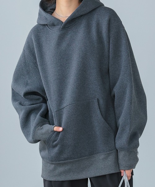 itto...（イット）の「HEAVY WEIGHT SWEAT 裏起毛BIGパーカー（パーカー・レディース・グリーン/オートミール/モカ/ブラック/チャコールグレー/杢グレー・M/L）」の3枚目の写真