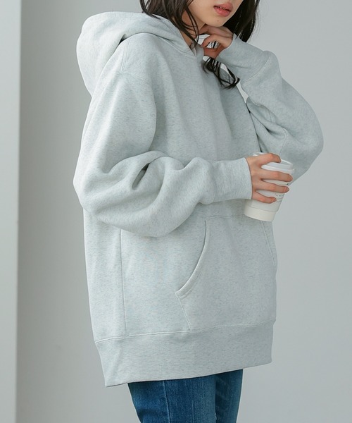 itto...（イット）の「HEAVY WEIGHT SWEAT 裏起毛BIGパーカー（パーカー・レディース・グリーン/オートミール/モカ/ブラック/チャコールグレー/杢グレー・M/L）」の19枚目の写真