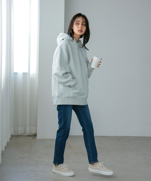 itto...（イット）の「HEAVY WEIGHT SWEAT 裏起毛BIGパーカー（パーカー・レディース・グリーン/オートミール/モカ/ブラック/チャコールグレー/杢グレー・M/L）」の22枚目の写真
