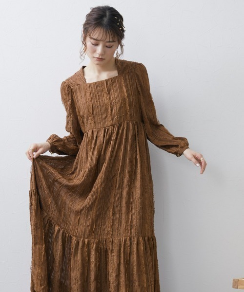 ワンピース 【オケージョンドレス/結婚式】Jacquard design dress