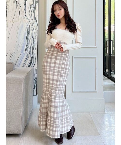 RESEXXY（リゼクシー）の「ショルダーオープンマーメイドニットワンピース（ワンピース・レディース・ブラック/アイボリー/ブルー・FREE）」の12枚目の写真