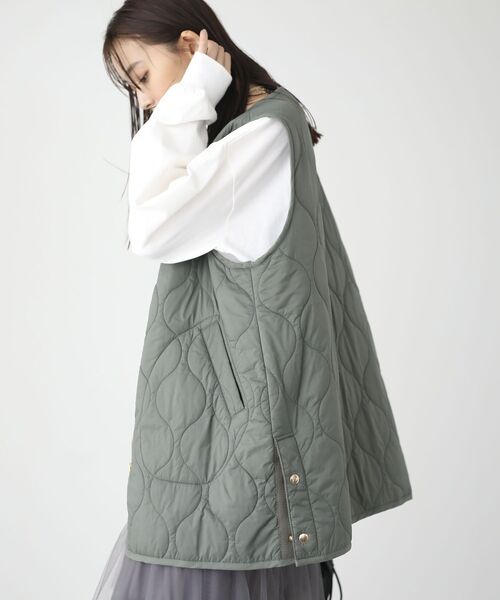 Green Parks(グリーンパークス)の「キルティングZIPベスト(ベスト・レディース・ブラック/カーキ/ホワイト系その他2・FREE)」の21枚目の写真