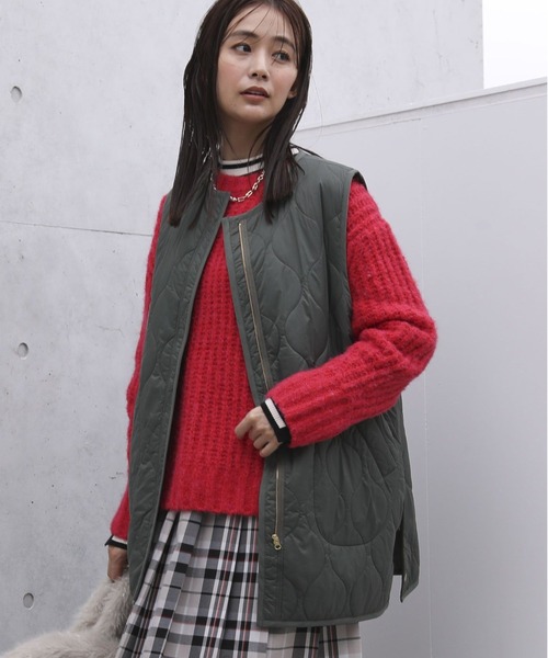 Green Parks(グリーンパークス)の「キルティングZIPベスト(ベスト・レディース・ブラック/カーキ/ホワイト系その他2・FREE)」の3枚目の写真