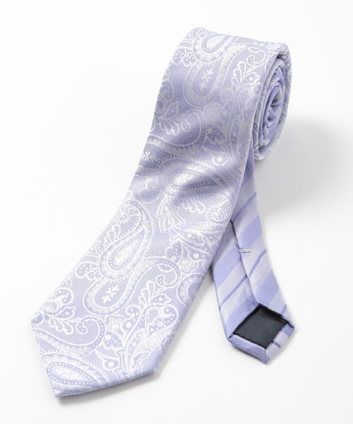 CROWDED CLOSET（クラウデッドクローゼット）の「シャドーペイズリー/シャドーストライプ柄クレリックタイ（ネクタイ・メンズ・シルバー/ボルドー/ネイビー/ラベンダー・FREE）」の2枚目の写真