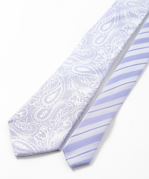 CROWDED CLOSET（クラウデッドクローゼット）の「シャドーペイズリー/シャドーストライプ柄クレリックタイ（ネクタイ・メンズ・シルバー/ボルドー/ネイビー/ラベンダー・FREE）」の7枚目の写真