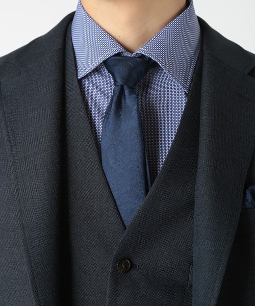 CROWDED CLOSET（クラウデッドクローゼット）の「シャドーペイズリー/シャドーストライプ柄クレリックタイ（ネクタイ・メンズ・シルバー/ボルドー/ネイビー/ラベンダー・FREE）」の15枚目の写真