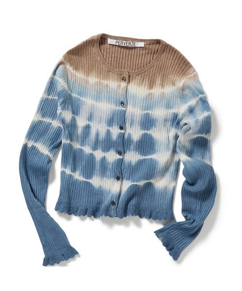 トップス DIP-DYE RIB KNIT CARDIGAN PERVERZE PERVERZE（パーバーズ）の「Dip-dye Rib Knit Cardigan
