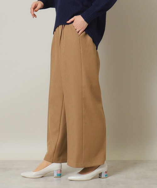 ITS'DEMO（イッツデモ）の「◆【後ろウエストゴム／マシンウォッシャブル】ツイルタックワイドパンツ（その他パンツ・レディース・ベージュ/ダークブラウン/ブラック・00）」の3枚目の写真