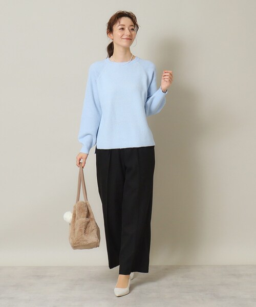 ITS'DEMO（イッツデモ）の「◆【後ろウエストゴム／マシンウォッシャブル】ツイルタックワイドパンツ（その他パンツ・レディース・ベージュ/ダークブラウン/ブラック・00）」の4枚目の写真