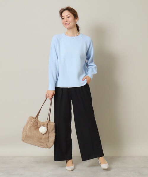 ITS'DEMO（イッツデモ）の「◆【後ろウエストゴム／マシンウォッシャブル】ツイルタックワイドパンツ（その他パンツ・レディース・ベージュ/ダークブラウン/ブラック・00）」の10枚目の写真