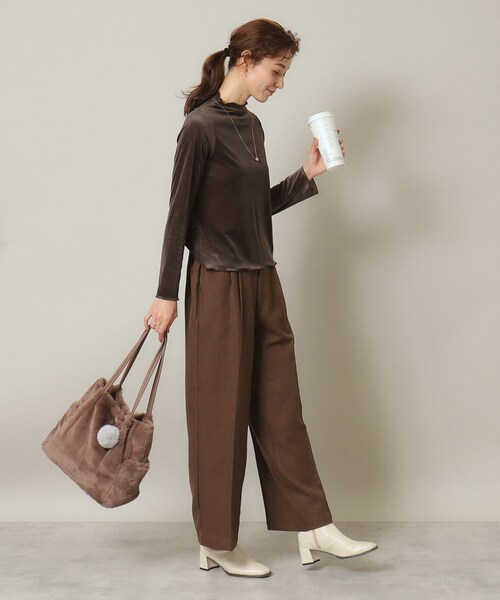 ITS'DEMO（イッツデモ）の「◆【後ろウエストゴム／マシンウォッシャブル】ツイルタックワイドパンツ（その他パンツ・レディース・ベージュ/ダークブラウン/ブラック・00）」の21枚目の写真