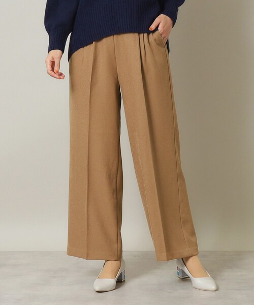 ITS'DEMO（イッツデモ）の「◆【後ろウエストゴム／マシンウォッシャブル】ツイルタックワイドパンツ（その他パンツ・レディース・ベージュ/ダークブラウン/ブラック・00）」の8枚目の写真