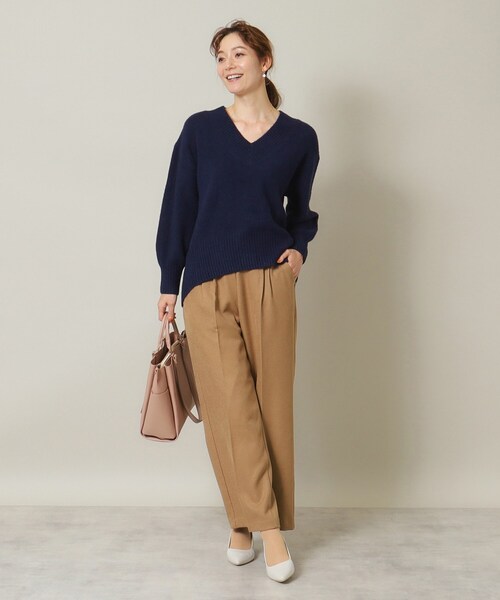 ITS'DEMO（イッツデモ）の「◆【後ろウエストゴム／マシンウォッシャブル】ツイルタックワイドパンツ（その他パンツ・レディース・ベージュ/ダークブラウン/ブラック・00）」の5枚目の写真