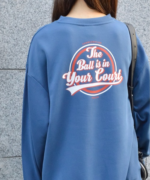 spiritoso(スピリトーゾ)の「バックサークルレトロプリントトレーナー(Tシャツ/カットソー・レディース・ブルー/ホワイト系その他/ベージュ・FREE)」の17枚目の写真