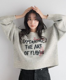 LOWRYS FARM | ショートロゴニットプルオーバーＬＳ　250498(ニット/セーター)