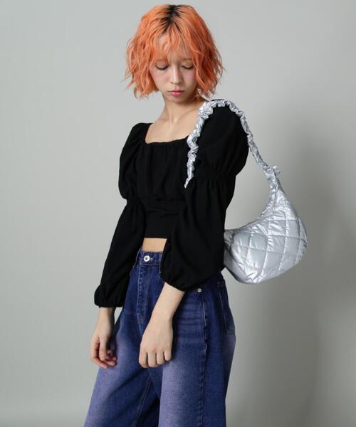 SIS(エスアイエス)の「【WEB限定】SIS/エスアイエス/キルティングナイロンバッグ(トートバッグ・レディース・ブラック/シルバー・F)」の21枚目の写真