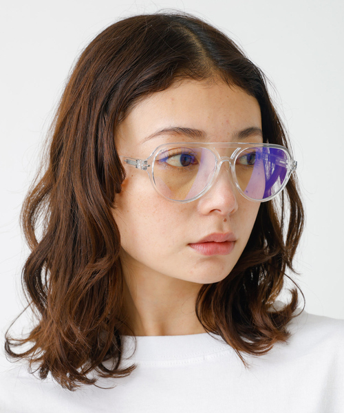 【LE FOON / ルフォーン】クリアレンズ伊達メガネ / ブルーライトカット / ティアドロップ / WEB限定/ ユニセックス / Aviator PC（メガネ）｜LE FOON（ルフォーン）