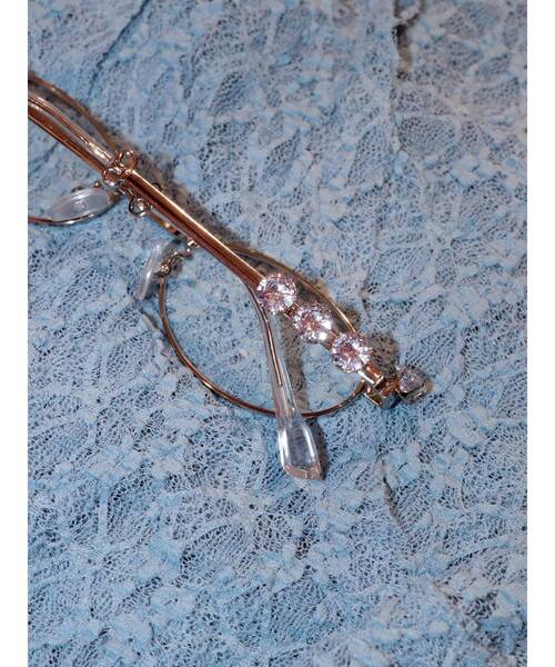 jouetie（ジュエティ）の「ビジュークリアグラス　メガネ（メガネ・レディース・シルバー・FREE）」の2枚目の写真