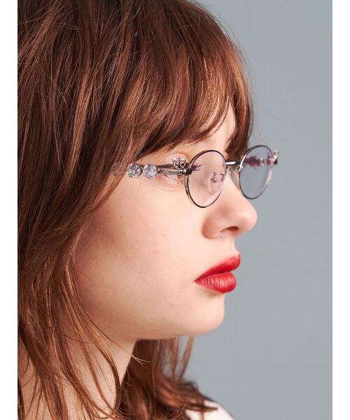 jouetie（ジュエティ）の「ビジュークリアグラス　メガネ（メガネ・レディース・シルバー・FREE）」の6枚目の写真