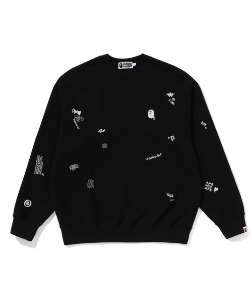 MULTI LOGO RELAXED FIT CREWNECK SWEATSHIRT