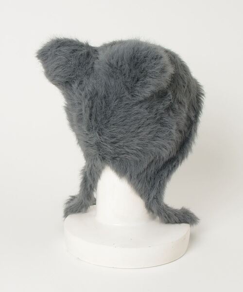 ENLIKE(エンリケ)の「モコモコ猫耳ニット帽(ニットキャップ/ビーニー・レディース・グレー/アイボリー/ブラック・FREE)」の4枚目の写真