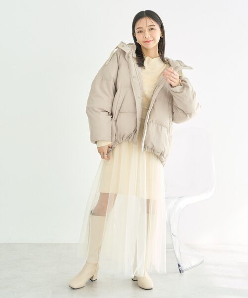 earth music&ecology(アースミュージックアンドエコロジー)の「ねじりチュールキャミワンピース(ワンピース・レディース・ブラック/グレイッシュベージュ/ホワイト・FREE)」の10枚目の写真