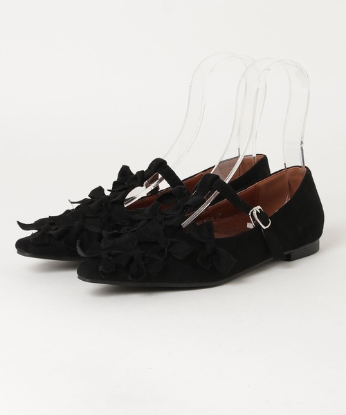 Lutim by u(ルチバイユー)の「Pointed Toe Ribbon Flat Pumps / ポインテッドトゥリボンフラットパンプス(パンプス・レディース・ブラック/ブラウン・37/39)」の5枚目の写真