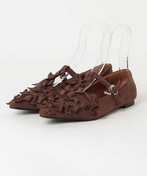 Lutim by u(ルチバイユー)の「Pointed Toe Ribbon Flat Pumps / ポインテッドトゥリボンフラットパンプス(パンプス・レディース・ブラック/ブラウン・37/39)」の8枚目の写真