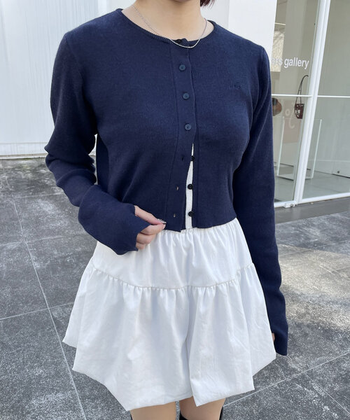 mline（エムライン）の「[mline]ロゴ刺繍チビカーデ（ニット/セーター・レディース・チャコールグレー/ネイビー/ベージュ/ピンク・FREE）」の19枚目の写真