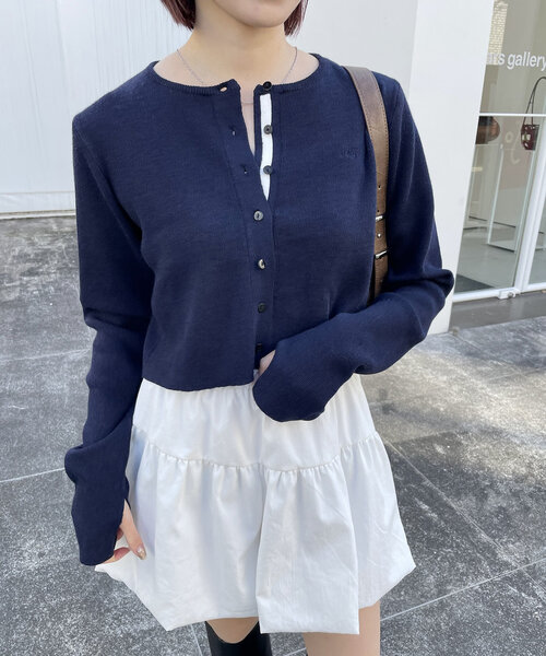 [mline]NEW刺繍ロゴカーディガン mline]NEW刺繍ロゴカーディガン | mystic(ミスティック