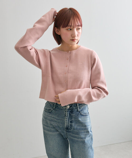 mline]ロゴ刺繍チビカーデ（ニット/セーター）｜mline