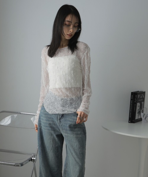 Ulysses（ユリシス）の「ストレッチレースシアートップス（Tシャツ/カットソー・レディース・ホワイト/ブラック・F）」の20枚目の写真