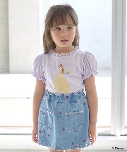 Lycee mine(リセマイン)の「【Disney Princess】【ソフトコットン】アソートリボン付きパフTシャツ(Tシャツ/カットソー・キッズ・ライトブルー/オフホワイト/クリーム/ライトピンク/ラベンダー・110cm/100cm/120cm/130cm/140cm)」の4枚目の写真
