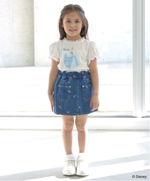 Lycee mine(リセマイン)の「【Disney Princess】【ソフトコットン】アソートリボン付きパフTシャツ(Tシャツ/カットソー・キッズ・ライトブルー/オフホワイト/クリーム/ライトピンク/ラベンダー・110cm/100cm/120cm/130cm/140cm)」の8枚目の写真