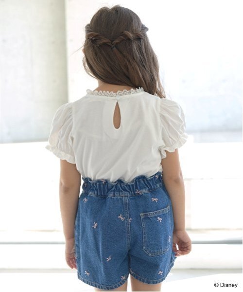 Lycee mine(リセマイン)の「【Disney Princess】【ソフトコットン】アソートリボン付きパフTシャツ(Tシャツ/カットソー・キッズ・ライトブルー/オフホワイト/クリーム/ライトピンク/ラベンダー・110cm/100cm/120cm/130cm/140cm)」の9枚目の写真
