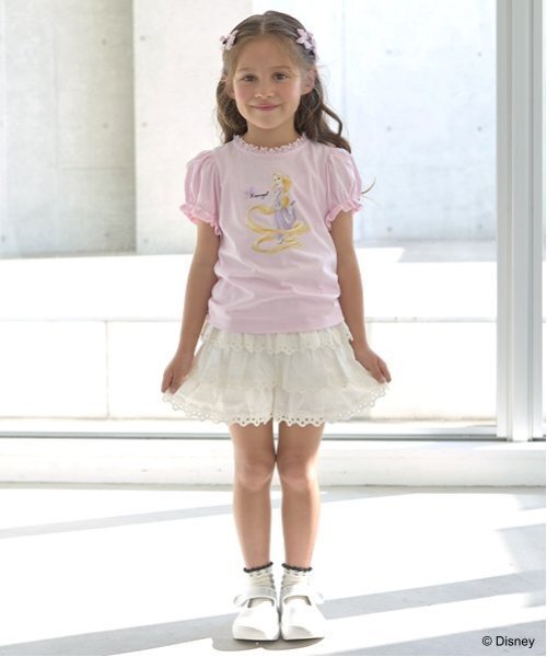 Lycee mine(リセマイン)の「【Disney Princess】【ソフトコットン】アソートリボン付きパフTシャツ(Tシャツ/カットソー・キッズ・ライトブルー/オフホワイト/クリーム/ライトピンク/ラベンダー・110cm/100cm/120cm/130cm/140cm)」の11枚目の写真