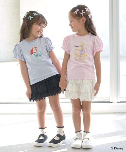 Lycee mine(リセマイン)の「【Disney Princess】【ソフトコットン】アソートリボン付きパフTシャツ(Tシャツ/カットソー・キッズ・ライトブルー/オフホワイト/クリーム/ライトピンク/ラベンダー・110cm/100cm/120cm/130cm/140cm)」の18枚目の写真
