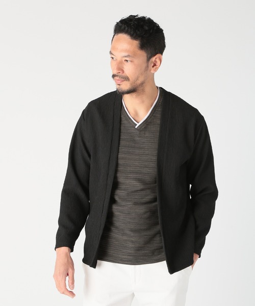 MEN'S BIGI(メンズビギ)の「ワッフルシアサッカー素材カーディガン(カーディガン/ボレロ・メンズ・グリーン/ブラック/オフホワイト・03/02)」の8枚目の写真