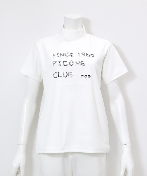 Picone CLUB（ピッコーネクラブ）の「スパンコール刺繍UV冷感プルオーバー（Tシャツ/カットソー・レディース・ホワイト/グリーン/ブラック/ベージュ・S/L/M）」の2枚目の写真
