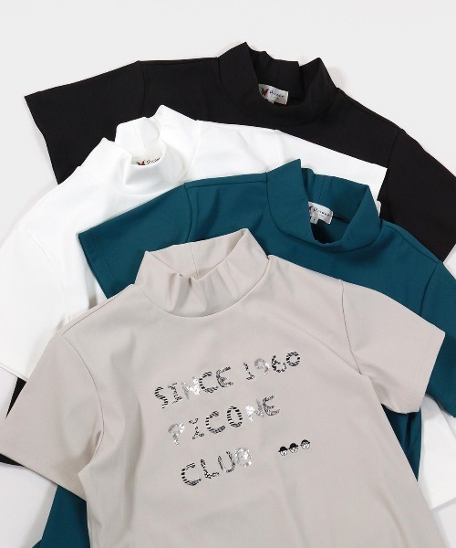 Picone CLUB（ピッコーネクラブ）の「スパンコール刺繍UV冷感プルオーバー（Tシャツ/カットソー・レディース・ホワイト/グリーン/ブラック/ベージュ・S/L/M）」の12枚目の写真