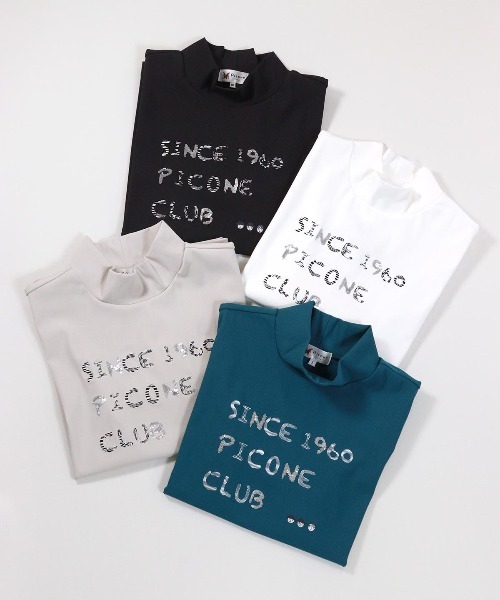 Picone CLUB（ピッコーネクラブ）の「スパンコール刺繍UV冷感プルオーバー（Tシャツ/カットソー・レディース・ホワイト/グリーン/ブラック/ベージュ・S/L/M）」の13枚目の写真