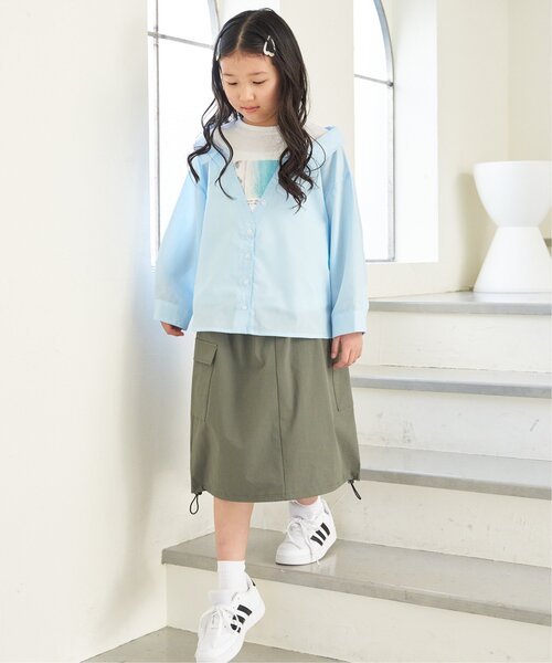 ikka（イッカ）の「【親子コーデ】フォトTドッキングブラウス（120~160cm）（シャツ/ブラウス・キッズ・グリーン/ブルー・120/130/140/150/160）」の19枚目の写真