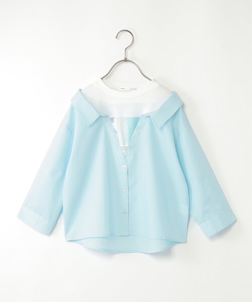 ikka（イッカ）の「【親子コーデ】フォトTドッキングブラウス（120~160cm）（シャツ/ブラウス・キッズ・グリーン/ブルー・120/130/140/150/160）」の20枚目の写真