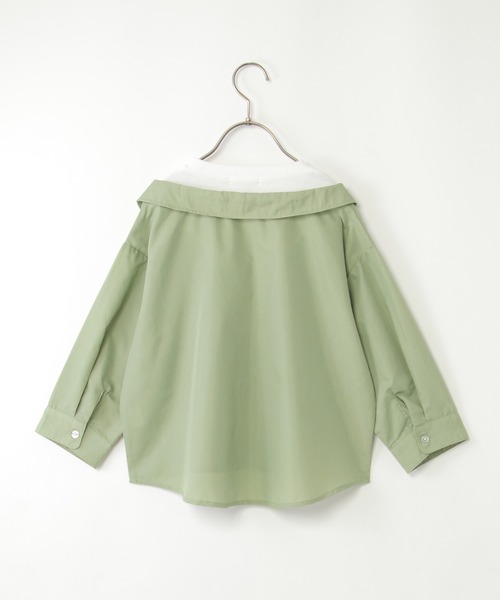 ikka（イッカ）の「【親子コーデ】フォトTドッキングブラウス（120~160cm）（シャツ/ブラウス・キッズ・グリーン/ブルー・120/130/140/150/160）」の5枚目の写真