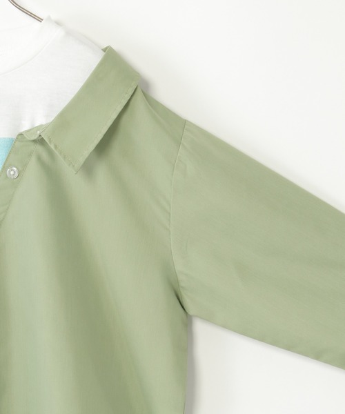 ikka（イッカ）の「【親子コーデ】フォトTドッキングブラウス（120~160cm）（シャツ/ブラウス・キッズ・グリーン/ブルー・120/130/140/150/160）」の8枚目の写真