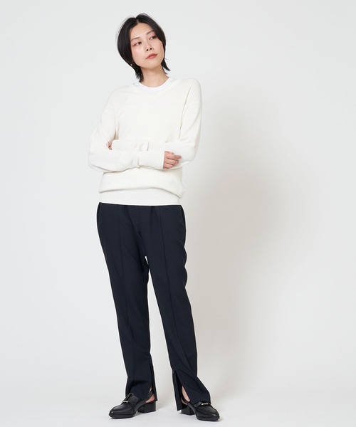 THE SHINZONE（ザ　シンゾーン）の「HIGH TWISTED COTTON KNIT PULLOVER ハイ ツイスト コットン ニット プルオーバー（ニット/セーター・レディース・ネイビー/ホワイト/レッド/グレー・FREE）」の5枚目の写真