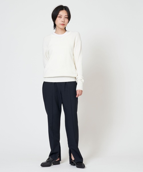 THE SHINZONE（ザ　シンゾーン）の「HIGH TWISTED COTTON KNIT PULLOVER ハイ ツイスト コットン ニット プルオーバー（ニット/セーター・レディース・ネイビー/ホワイト/レッド/グレー・FREE）」の9枚目の写真
