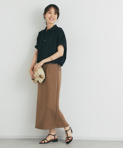 un dix cors（アンディコール）の「《Iラインの美シルエット》バックスリットダンボールナロースカート（スカート・レディース・モカ/ブラック/グレイッシュベージュ・FREE/S）」の14枚目の写真