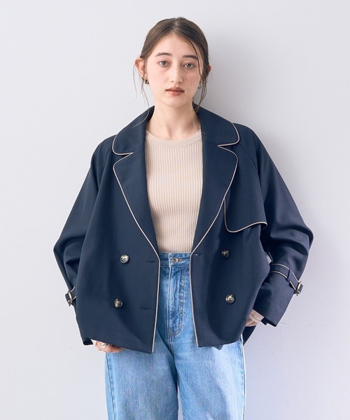 専用です！！【タグ付き】ショートトレンチコート　イエッカベッカ YECCA VECCA（イェッカヴェッカ）の「パイピングショートトレンチ